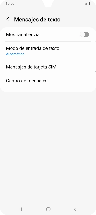 Pulsa Centro de mensajes.