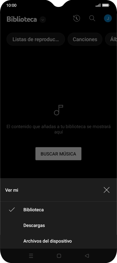 Pulsa una categoría y desplázate al archivo de música deseado.