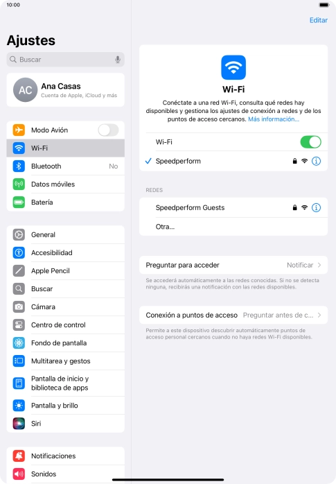 Desliza el dedo hacia arriba desde la parte inferior de la pantalla para terminar y volver a la pantalla de inicio.
