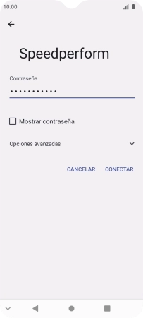 Introduce la contraseña de la red wifi y pulsa CONECTAR.