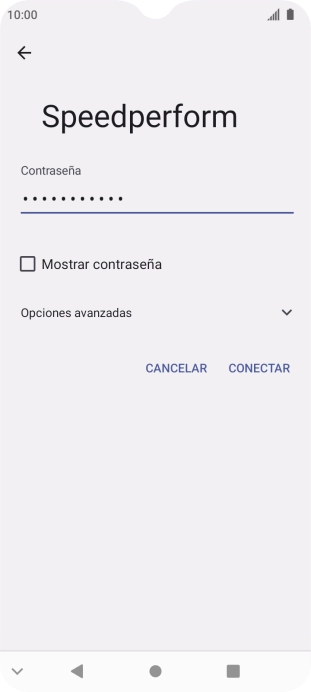 Introduce la contraseña de la red wifi y pulsa CONECTAR.