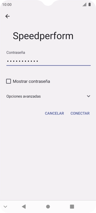 Introduce la contraseña de la red wifi y pulsa CONECTAR.