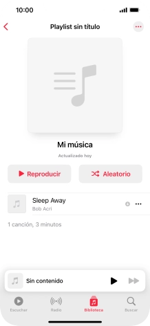 Desplázate a la categoría o a la lista de reproducción deseada y pulsa el archivo de música deseado.