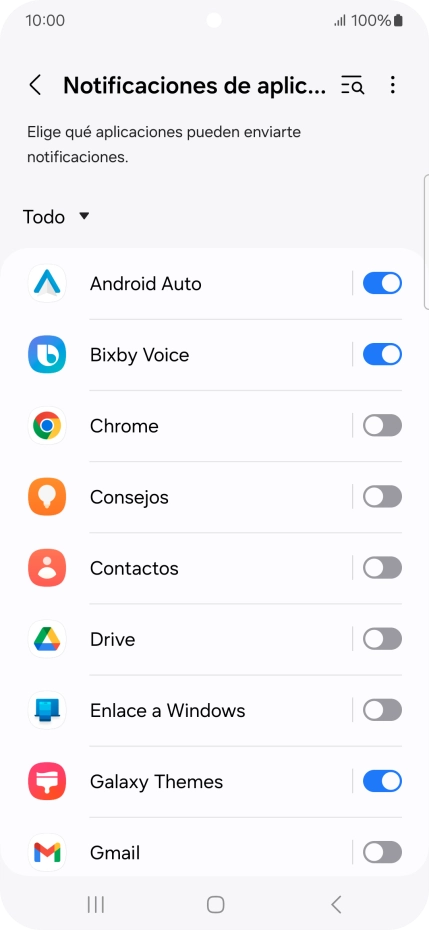 Pulsa la lista desplegable.