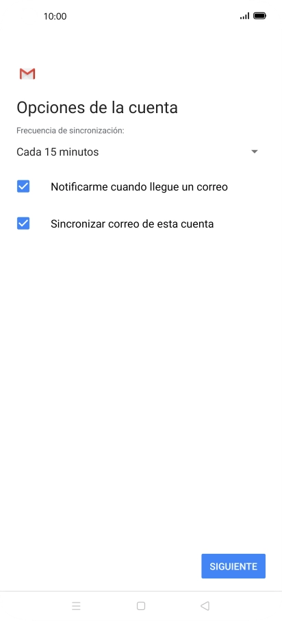 Si aparece en la pantalla esta imagen, tu cuenta de correo electrónico ha sido reconocida y configurada automáticamente. Sigue las indicaciones de la pantalla para introducir más información y terminar la configuración.