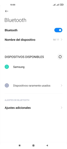 Pulsa el dispositivo Bluetooth deseado y sigue las indicaciones de la pantalla para vincular el dispositivo al teléfono.