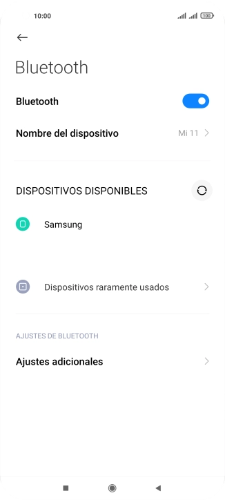 Pulsa el dispositivo Bluetooth deseado y sigue las indicaciones de la pantalla para vincular el dispositivo al teléfono.