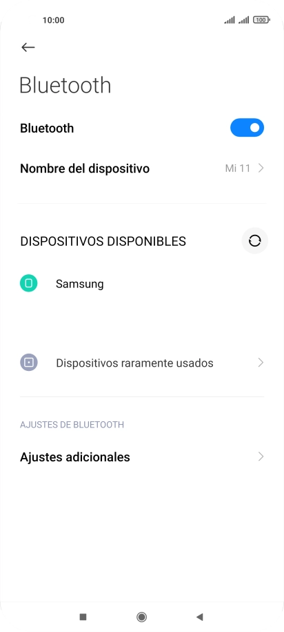 Pulsa el dispositivo Bluetooth deseado y sigue las indicaciones de la pantalla para vincular el dispositivo al teléfono.