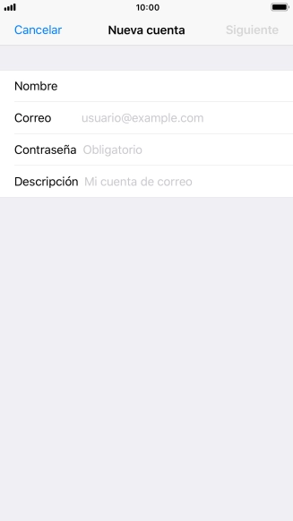 Pulsa Correo e introduce tu dirección de correo electrónico.
