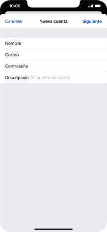Pulsa Descripción e introduce el nombre de la cuenta de correo electrónico.