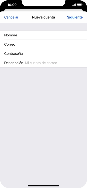 Pulsa Descripción e introduce el nombre de la cuenta de correo electrónico.