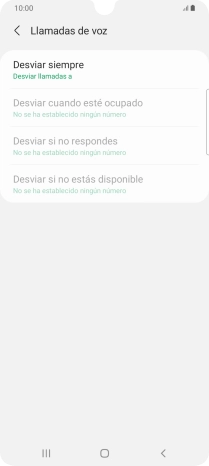 Pulsa el tipo de desvío deseado.
