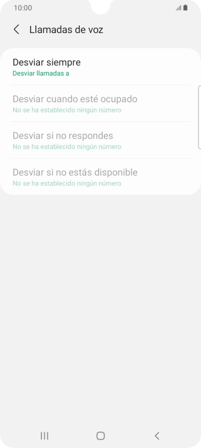 Pulsa el tipo de desvío deseado.