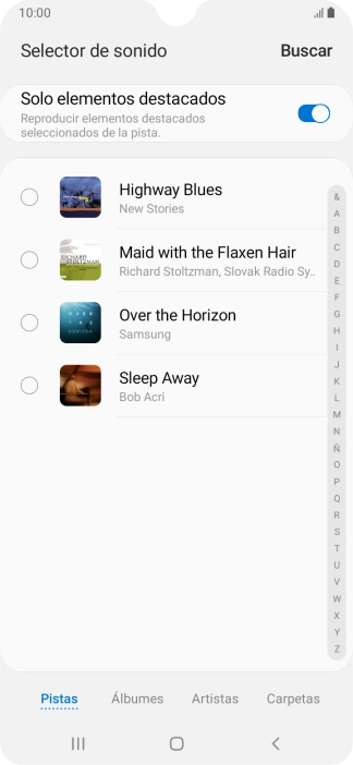 Pulsa los timbres de llamada deseados para escucharlos.