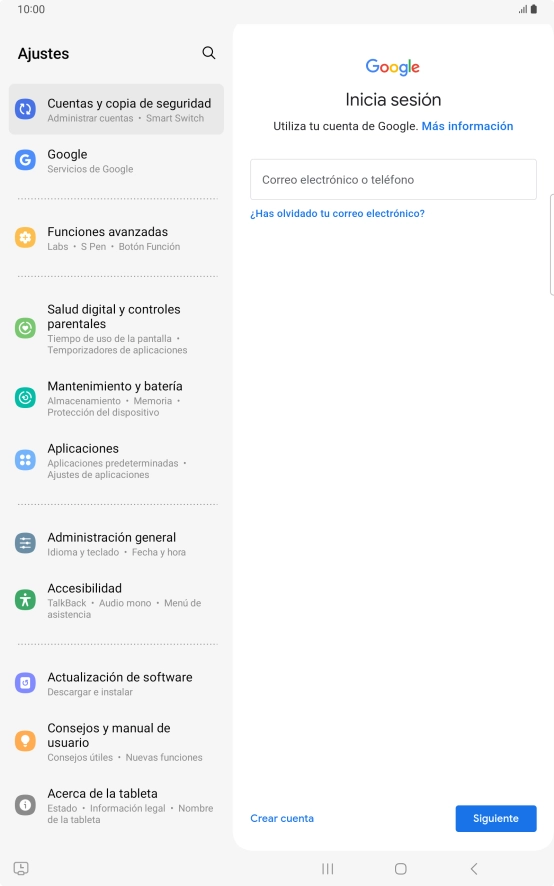 Si no tienes una cuenta de Google, pulsa Crear cuenta y sigue las indicaciones de la pantalla para ver cómo crear una cuenta nueva.