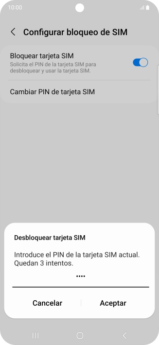 Introduce tu código PIN y pulsa Aceptar.