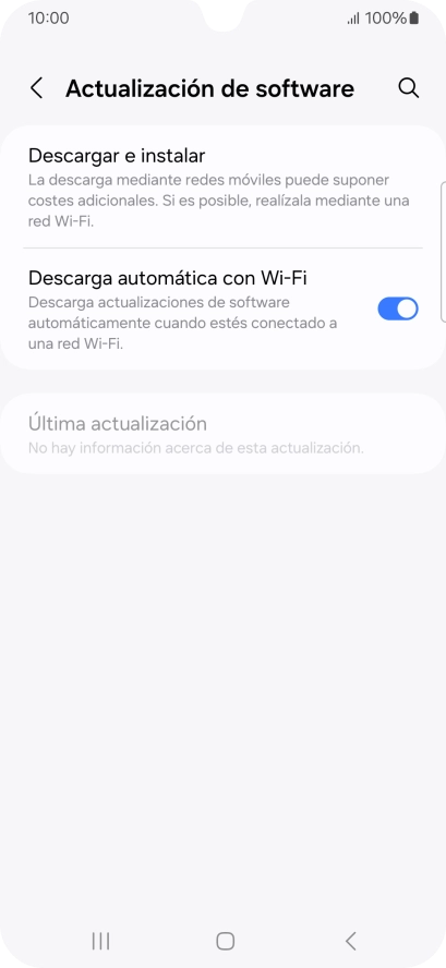 Pulsa Descargar e instalar. Si hay una versión de software nueva disponible, aparecerá ahora en la pantalla. Sigue las indicaciones de la pantalla para actualizar el software del teléfono.