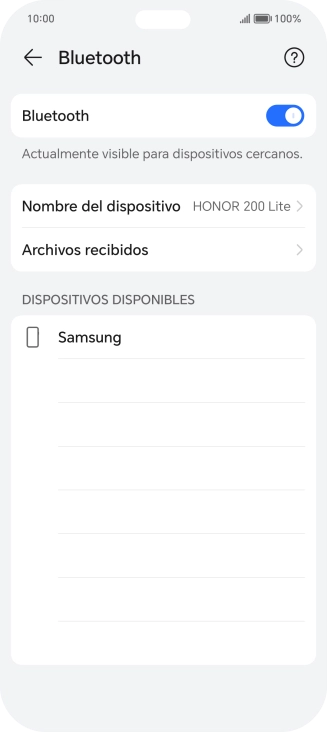 Pulsa el dispositivo Bluetooth deseado y sigue las indicaciones de la pantalla para vincular el dispositivo al teléfono.