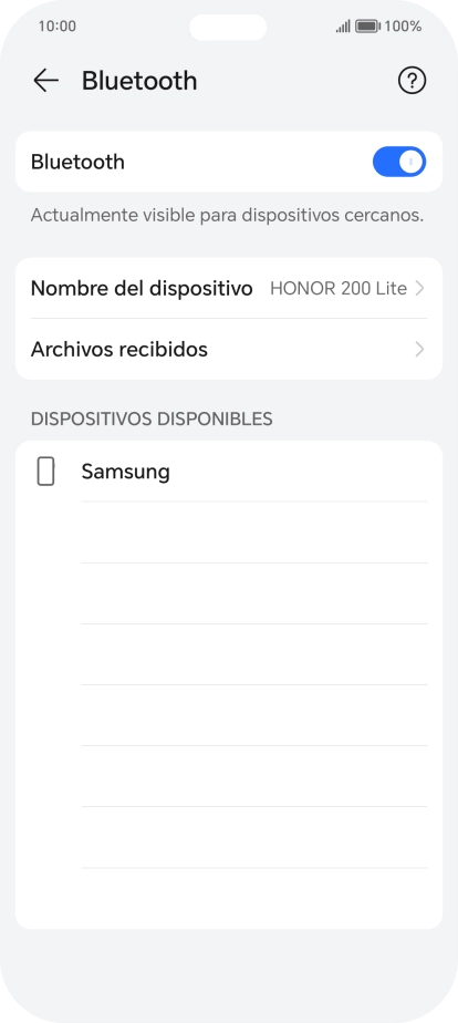 Pulsa el dispositivo Bluetooth deseado y sigue las indicaciones de la pantalla para vincular el dispositivo al teléfono.