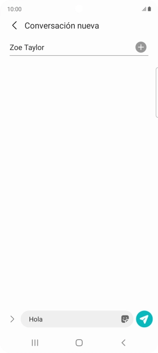Pulsa el icono de envío cuando termines de escribir el mensaje corto.