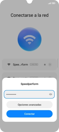 Introduce la contraseña de la red wifi y pulsa Conectar.