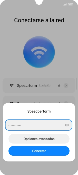 Introduce la contraseña de la red wifi y pulsa Conectar.