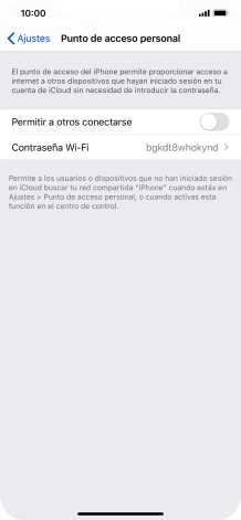 Pulsa Contraseña Wi-Fi e introduce una contraseña.