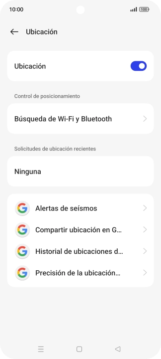 Pulsa Precisión de la ubicación...