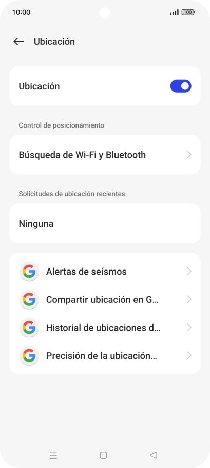 Pulsa Precisión de la ubicación...