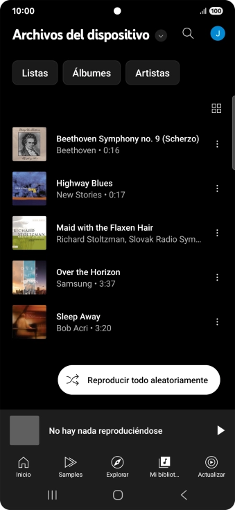 Pulsa el archivo de música deseado.