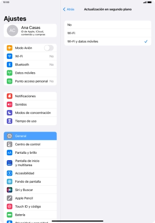 Para desactivar la actualización de apps en ejecución, pulsa No.