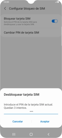 Introduce tu código PIN y pulsa Aceptar.