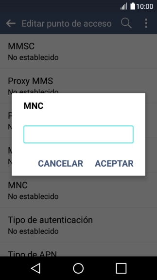 Introduce 01 y pulsa ACEPTAR.