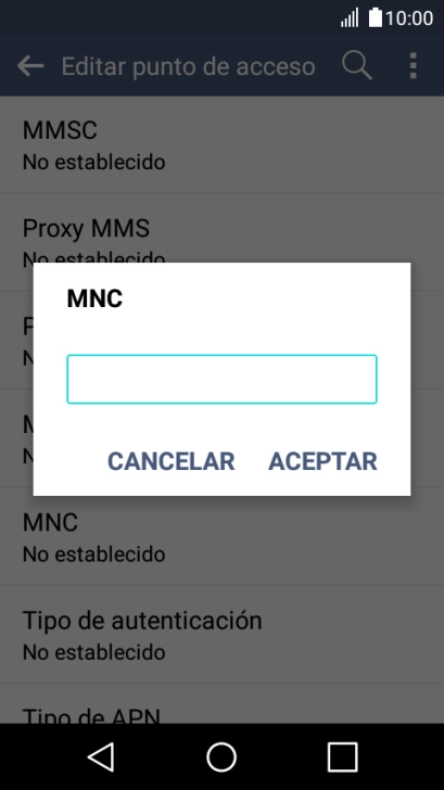 Introduce 01 y pulsa ACEPTAR.