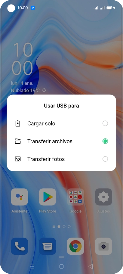 Pulsa Transferir archivos.