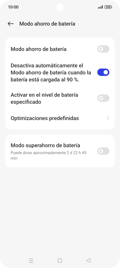 Pulsa el indicador junto al ajuste deseado para activar la función.