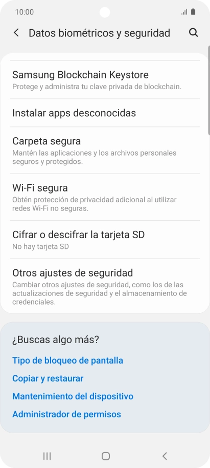 Pulsa Otros ajustes de seguridad.