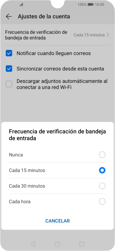 Pulsa el ajuste deseado.