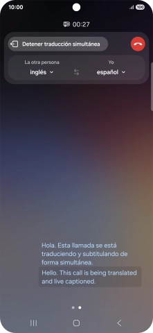 Sigue las indicaciones de la pantalla para seleccionar los ajustes de idioma deseados y utilizar la función.