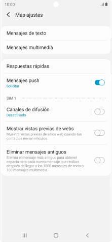 Pulsa Mensajes de texto.