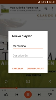 Introduce el nombre deseado de la lista de reproducción y pulsa CREAR PLAYLIST.