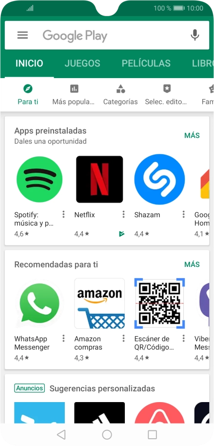 Desliza el dedo hacia la derecha desde la parte izquierda de la pantalla.