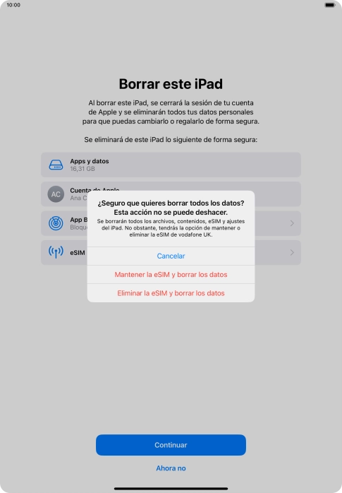 Pulsa el ajuste deseado.