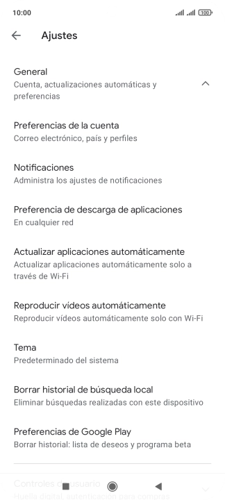 Pulsa Actualizar aplicaciones automáticamente.