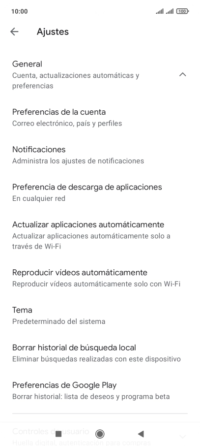 Pulsa Actualizar aplicaciones automáticamente.