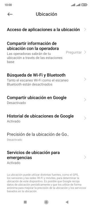 Pulsa Precisión de la ubicación de Go...