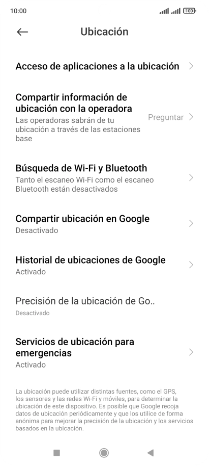 Pulsa Precisión de la ubicación de Go...