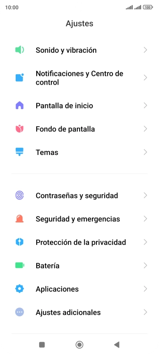 Pulsa Contraseñas y seguridad.