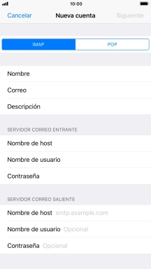 Pulsa Nombre de host e introduce smtp.vodafone.es.