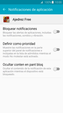 Pulsa Bloquear notificaciones para activar o desactivar la función.